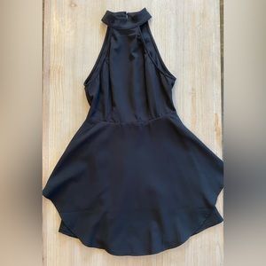 TOBI Halter Skater Dress - Open Back - Black